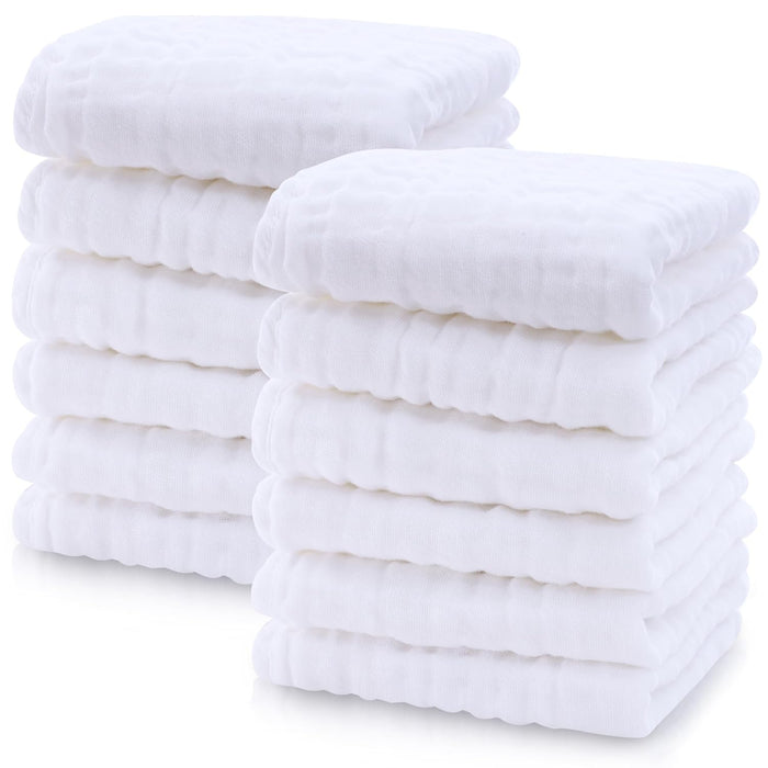 12 Pieces Ultra Soft Muslin Washcloths