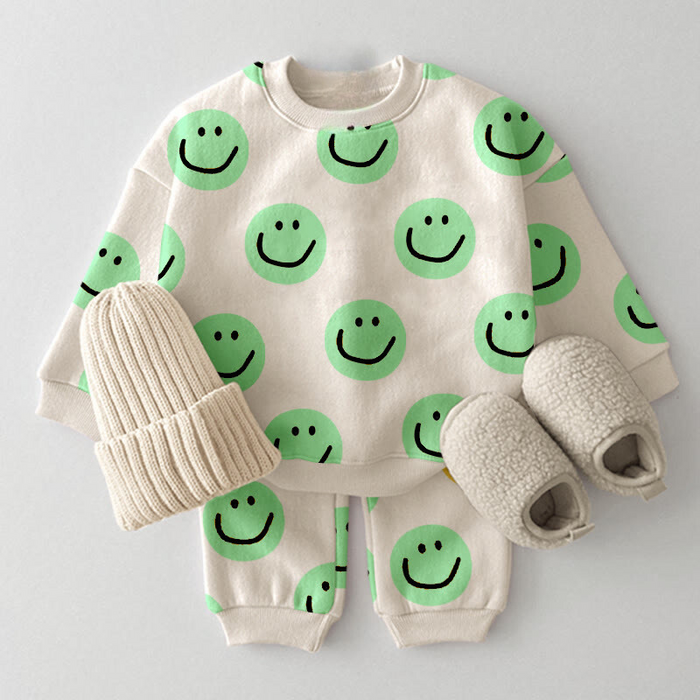 Baby Toddler Casual Printed Smiley Set