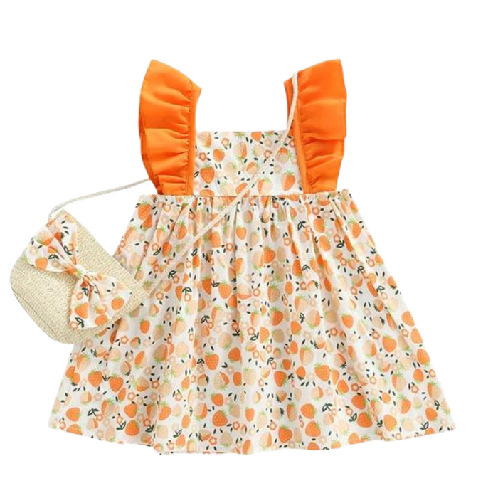 Fruit Printed Pattern Dress For Baby