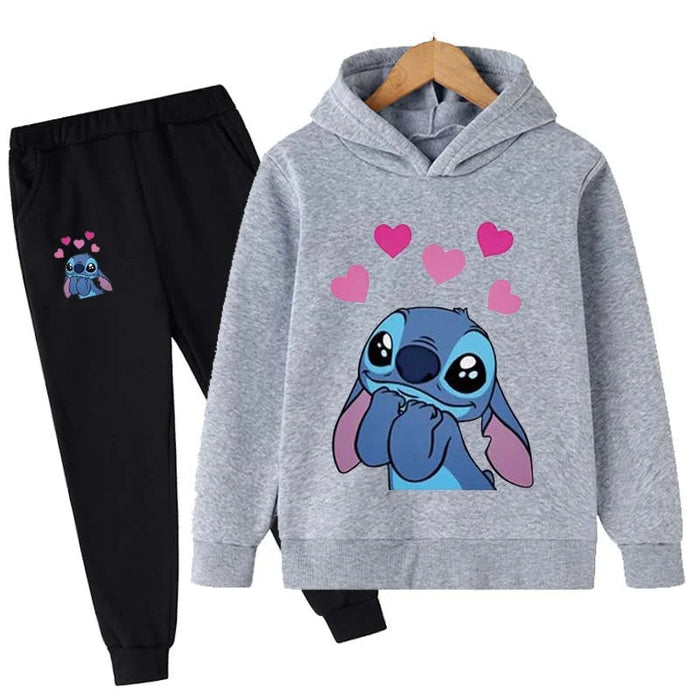 2 Pieces Cartoon Printed Hoodie Set