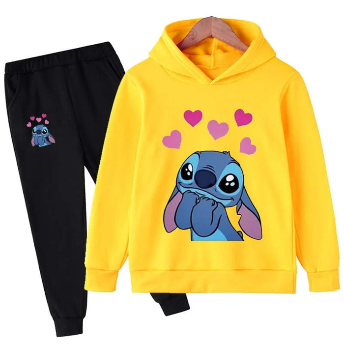 2 Pieces Cartoon Printed Hoodie Set