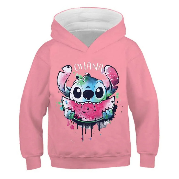 Cartoon And Watermelon Printed Hoodie