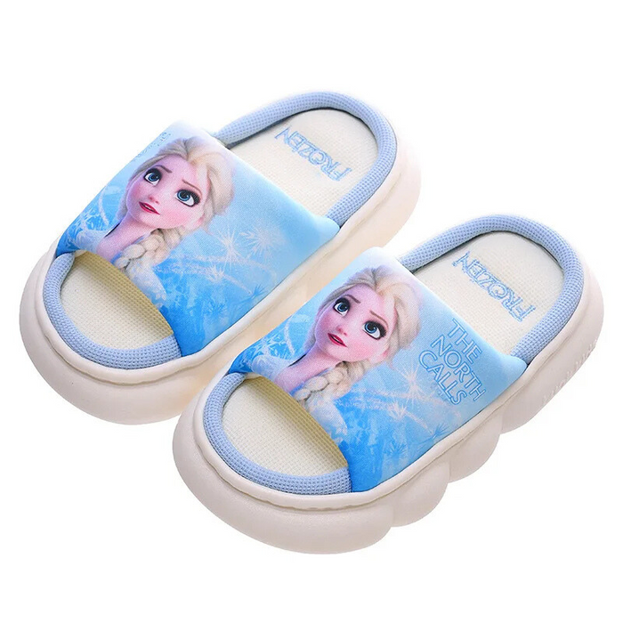 Soft Slide Slippers With Frozen Princess Elsa Print