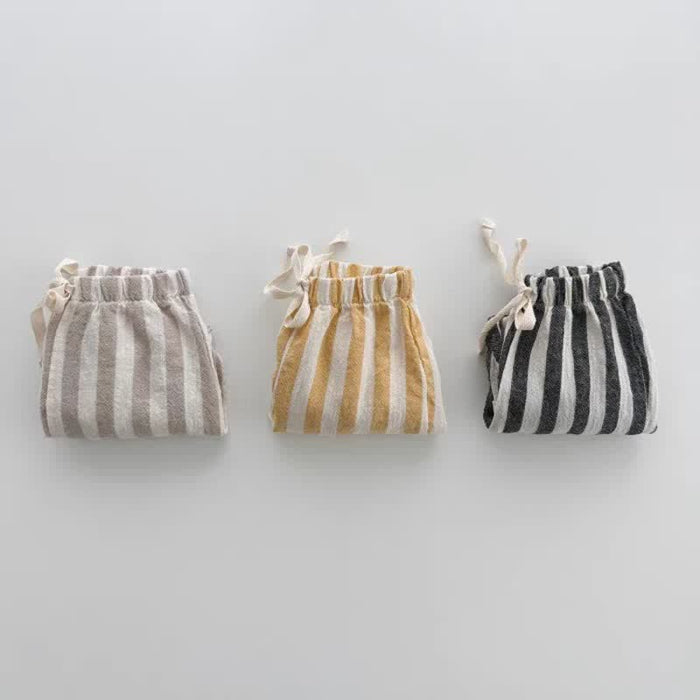 Baby Striped Drawstring Casual Pants