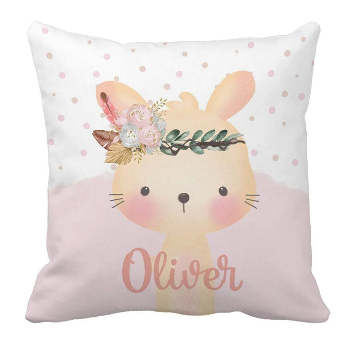 3 Piece Custom Name Boho Bunny Bedding Set