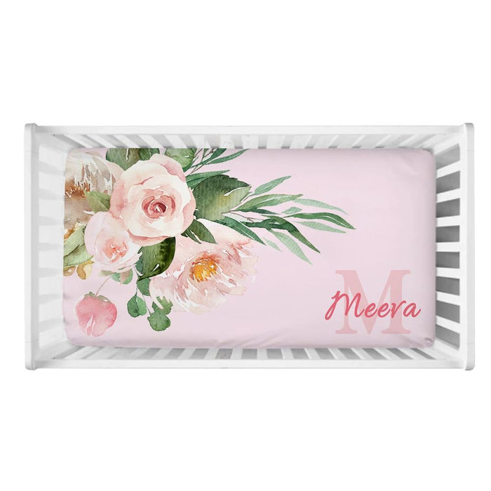 3 Piece Custom Name Flowers Bedding Set