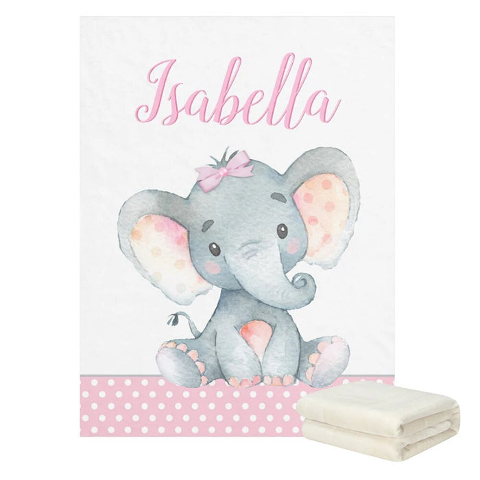 3 Piece Personalized Elephant Crib Bedding Set