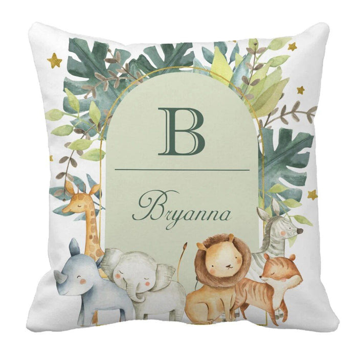 3 Piece Personalized Jungle Animals Toddler Gift Bedding Set