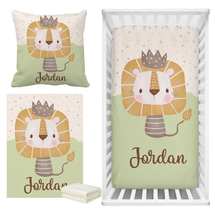 3 Piece Personalized  Lion Bedding Set