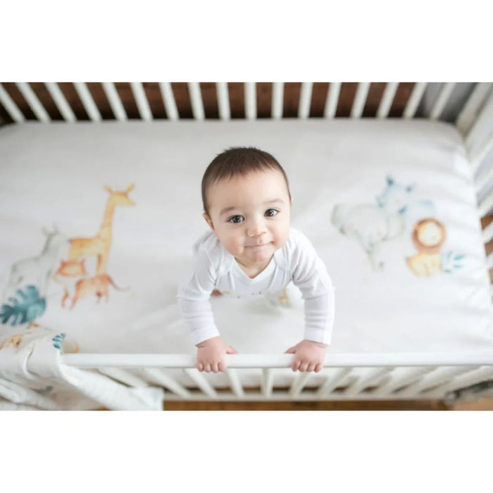 3 Piece Personalized Name Jungle Animals Crib Bedding Set