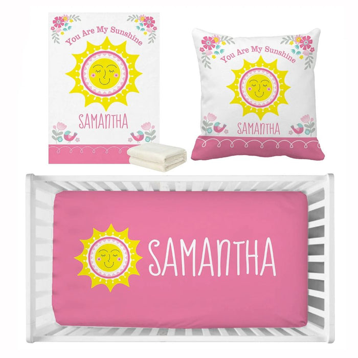 3 Piece Sunshine Custom Name Bedding Set