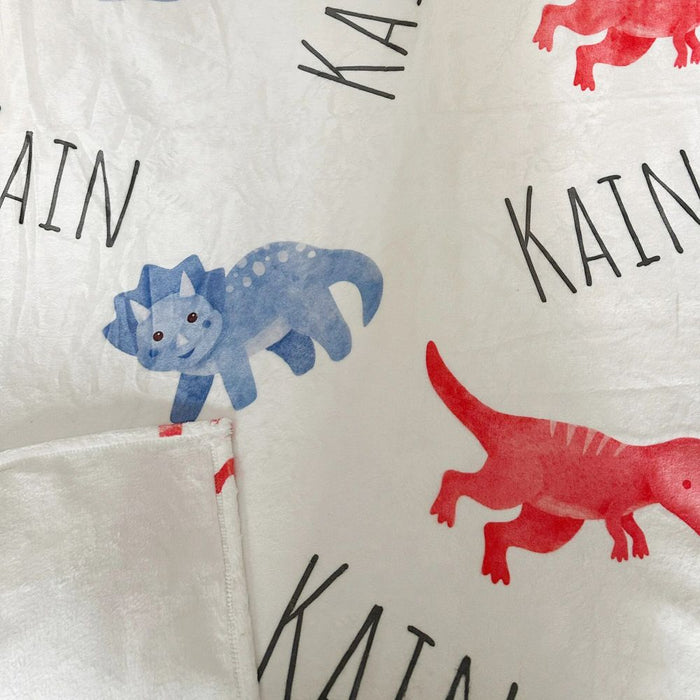 3 Pieces Personalized Dinosaur Bedding Set