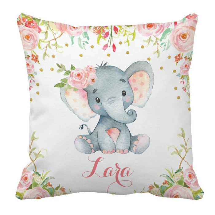 3 pieces Custom Name Elephant Crib Bedding Set