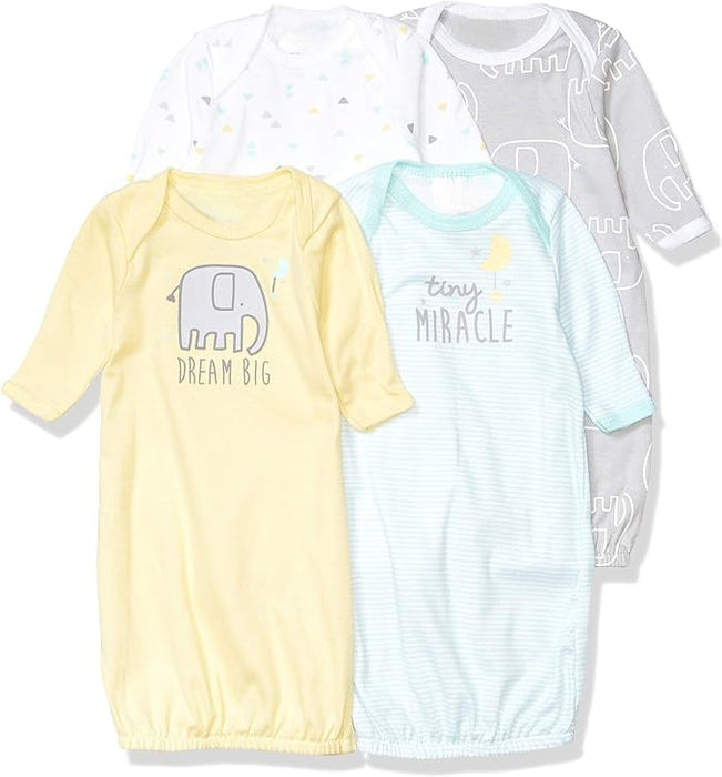 Baby Boy and Girls 4 Pack Sleeper Gown