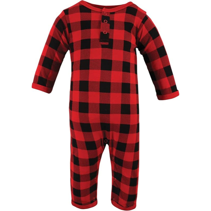 Plaid And Apple Print Baby Onesies