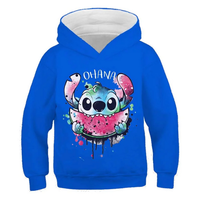 Cartoon And Watermelon Printed Hoodie