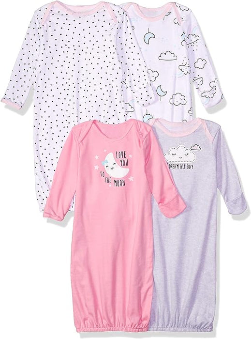 Baby Boy and Girls 4 Pack Sleeper Gown