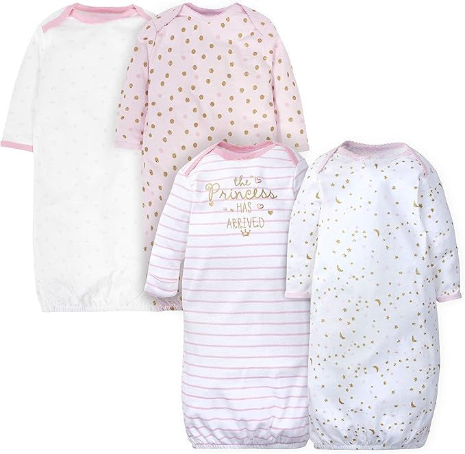 Baby Boy and Girls 4 Pack Sleeper Gown