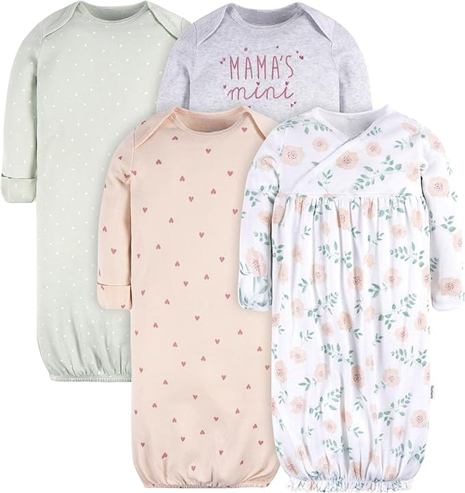 Pack Of 4 Sleeper Gowns For Baby With Cool Graphics