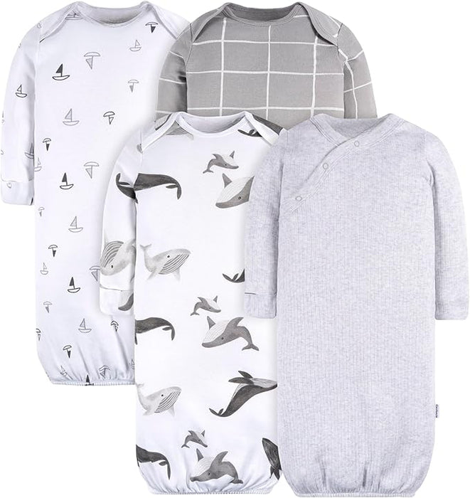 Pack Of 4 Sleeper Gowns For Baby With Cool Graphics