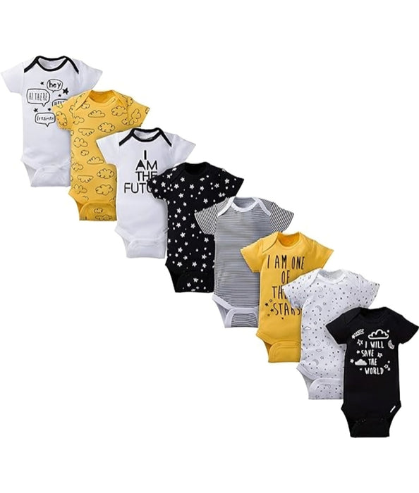 8 Pieces Short Sleeve Bodysuits Set