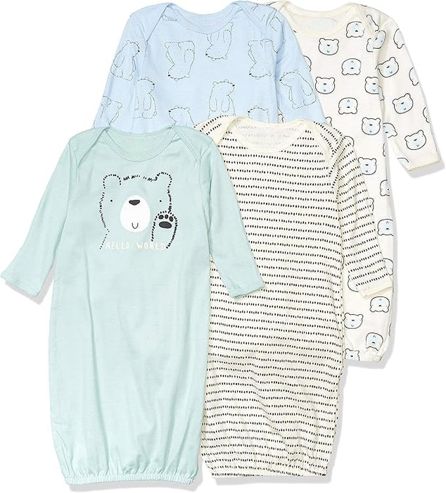 Baby Boy and Girls 4 Pack Sleeper Gown