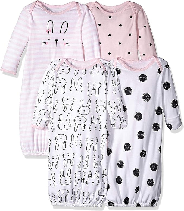 Pack Of 4 Sleeper Gowns For Baby With Cool Graphics