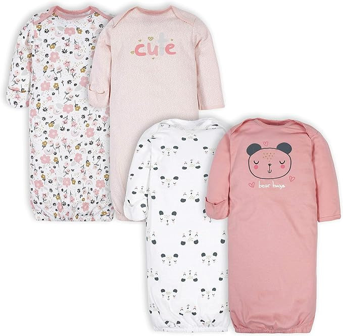 Baby Boy and Girls 4 Pack Sleeper Gown