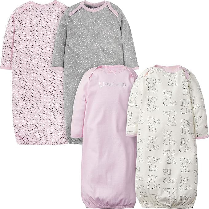 Baby Boy and Girls 4 Pack Sleeper Gown