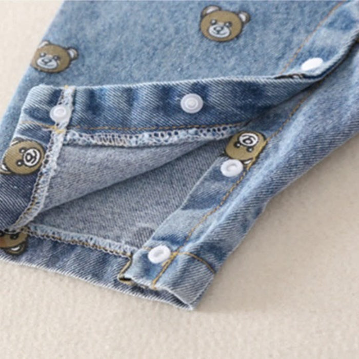 Baby Bear Polo Denim Romper