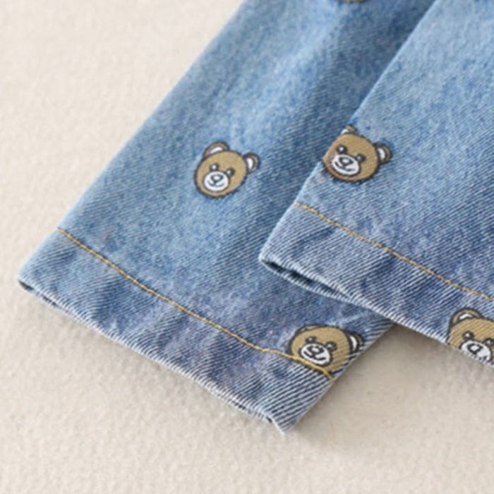 Baby Bear Polo Denim Romper