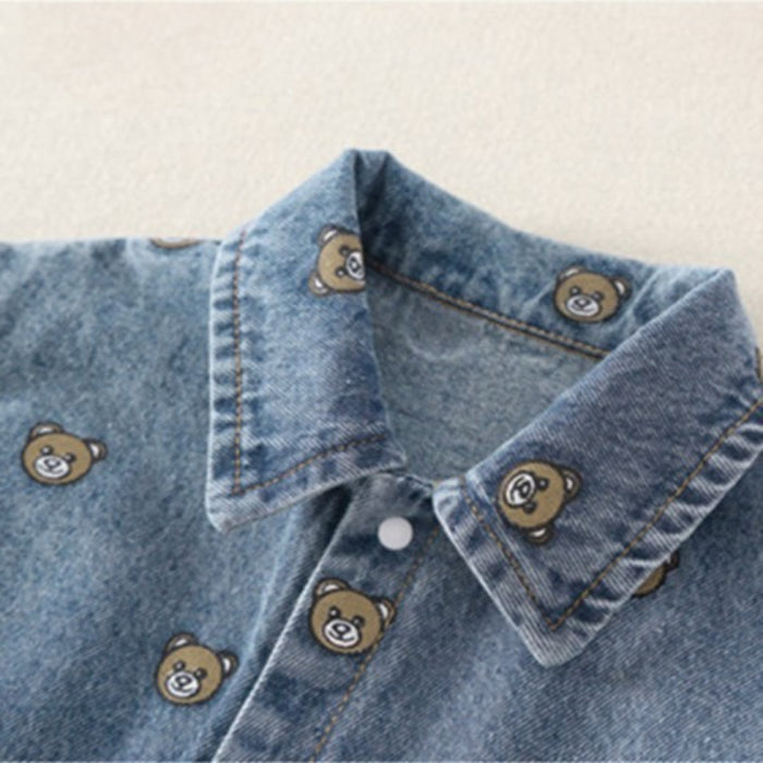 Baby Bear Polo Denim Romper