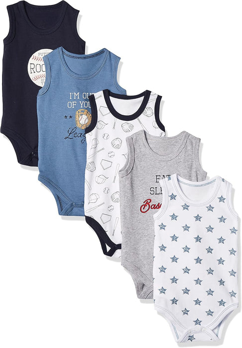 Baby Sleeveless Bodysuits Pack Of 5