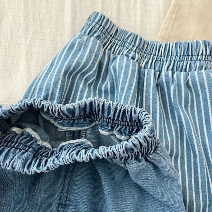 Baby Toddler Vertical Striped Denim Pants