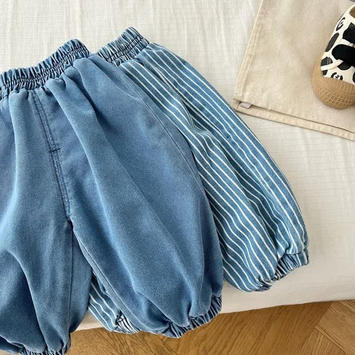 Baby Toddler Vertical Striped Denim Pants