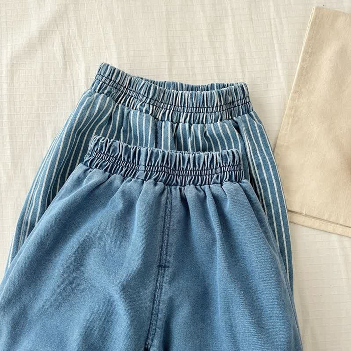 Baby Toddler Vertical Striped Denim Pants