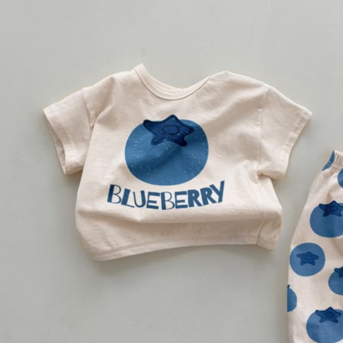 Blueberry Print Baby Top And Pant Set