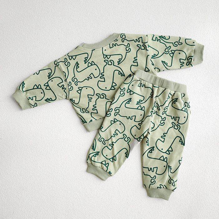 Cartoon Dinosaur Design Printed Set