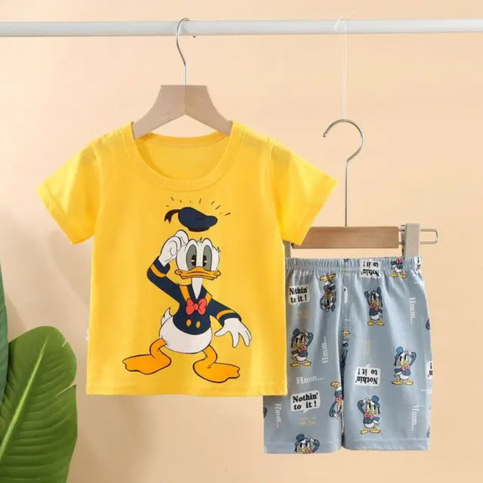 Cheerful Cartoon Duo Outfit Set