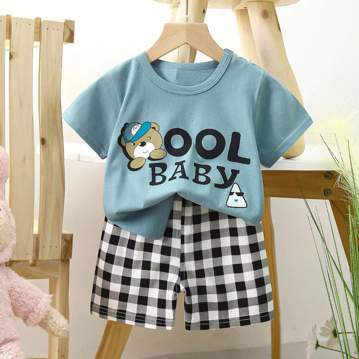 Cheerful Cartoon Duo Outfit Set