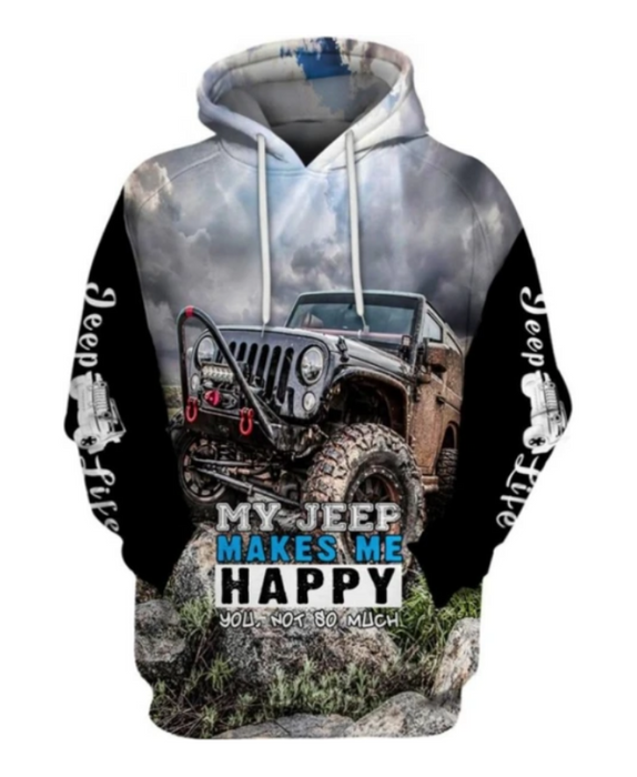 Children Jeep Printed Hoodie