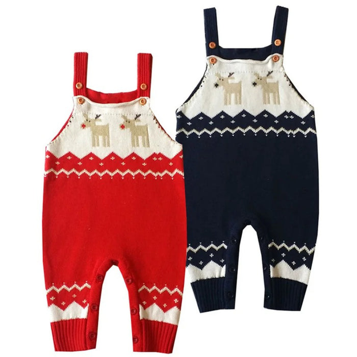 Christmas Sleeveless Strap Rompers