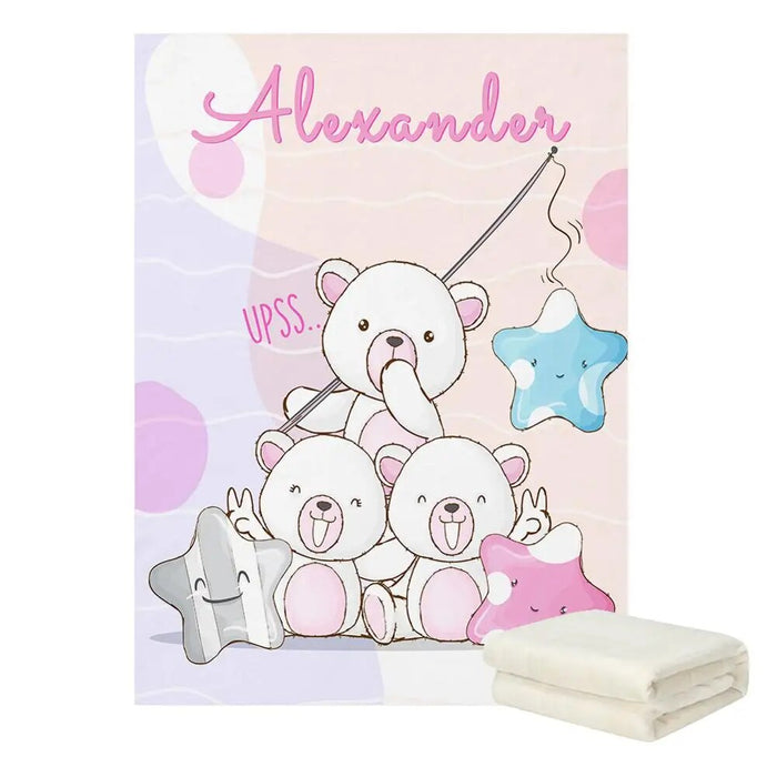 Cloud Nap Bear Personalized Blanket