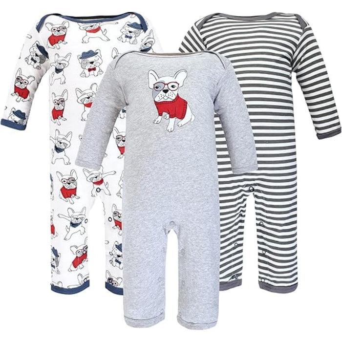 Plaid And Apple Print Baby Onesies