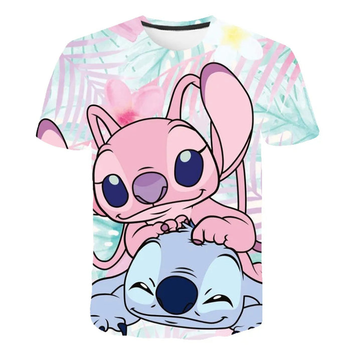 Vibrant Duo Cartoon Graphic Tee