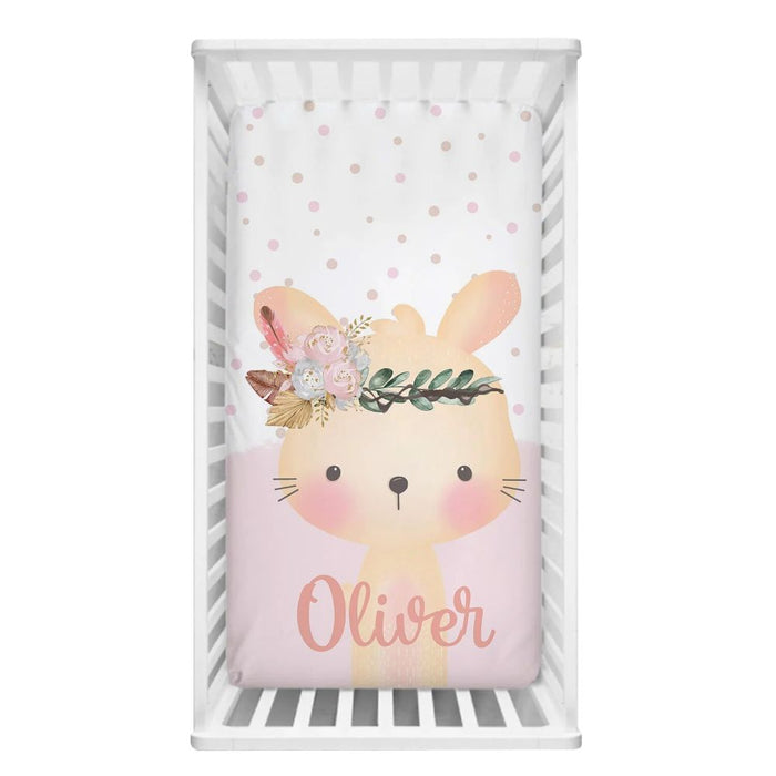 Custom Name Boho Bunny Bedding Set