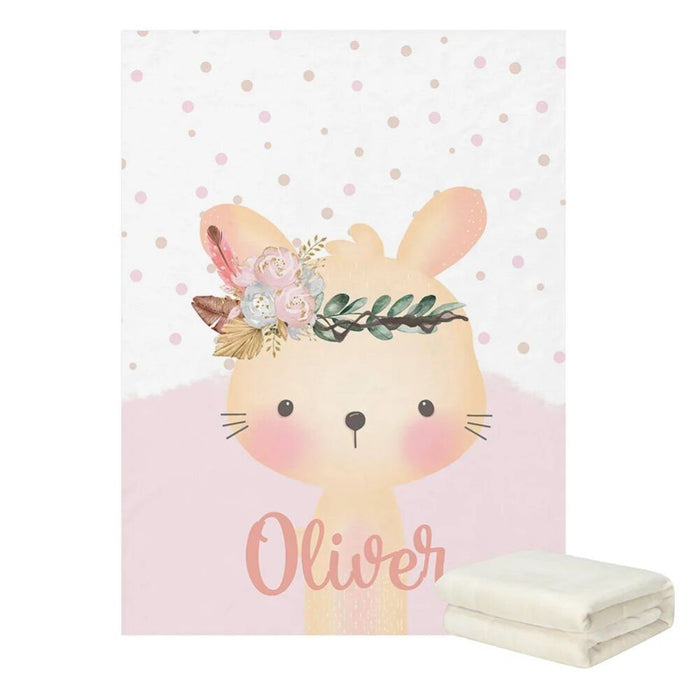 Custom Name Boho Bunny Bedding Set