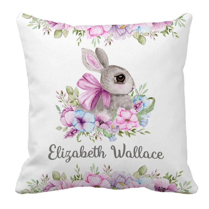 Custom Name Floral Bunny Bedding Set