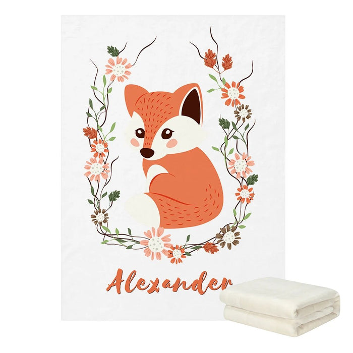 Custom Name Forest Animal Friends Blanket