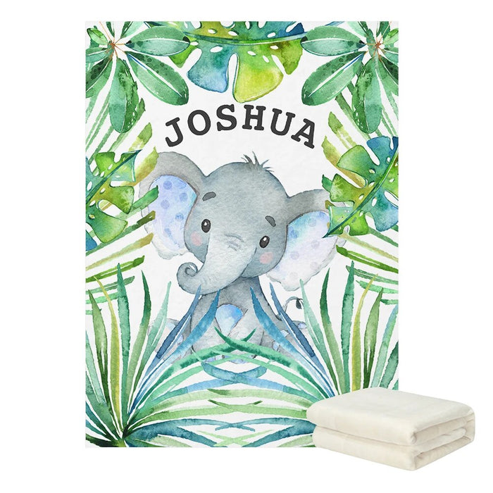 Custom Name Jungle Animals Printed Blanket